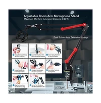 Pyle Adjustable Boom Arm Microphone Stand with Shock Mount PMKSH01