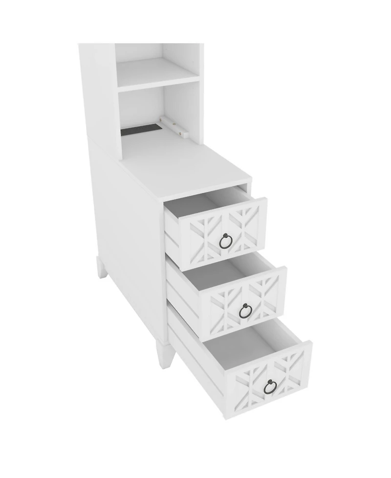 Streamdale Furniture End Table with 3 Drawers & Shelves