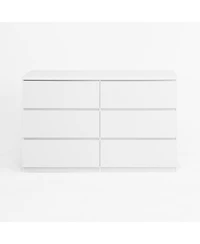 Streamdale Furniture 6 Drawer Storage Cabinet Wood Dresser Clothes Organizer White