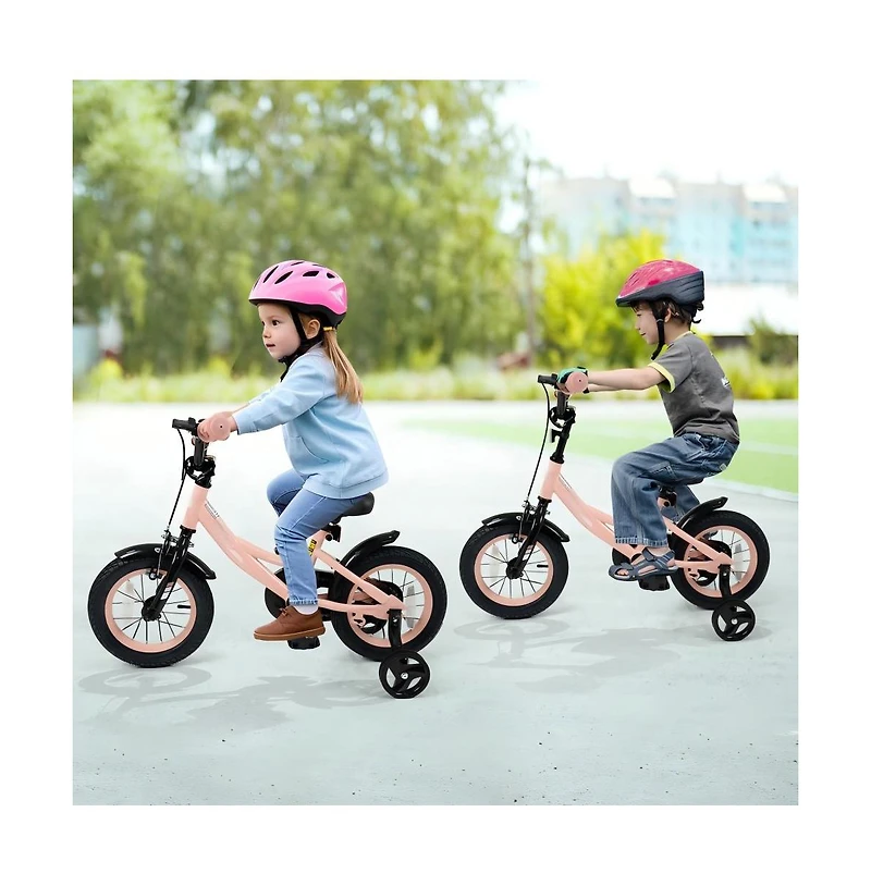 Hongge Kids Training Bike with Adjustable Seat Dual Brake System and Rubber Tires