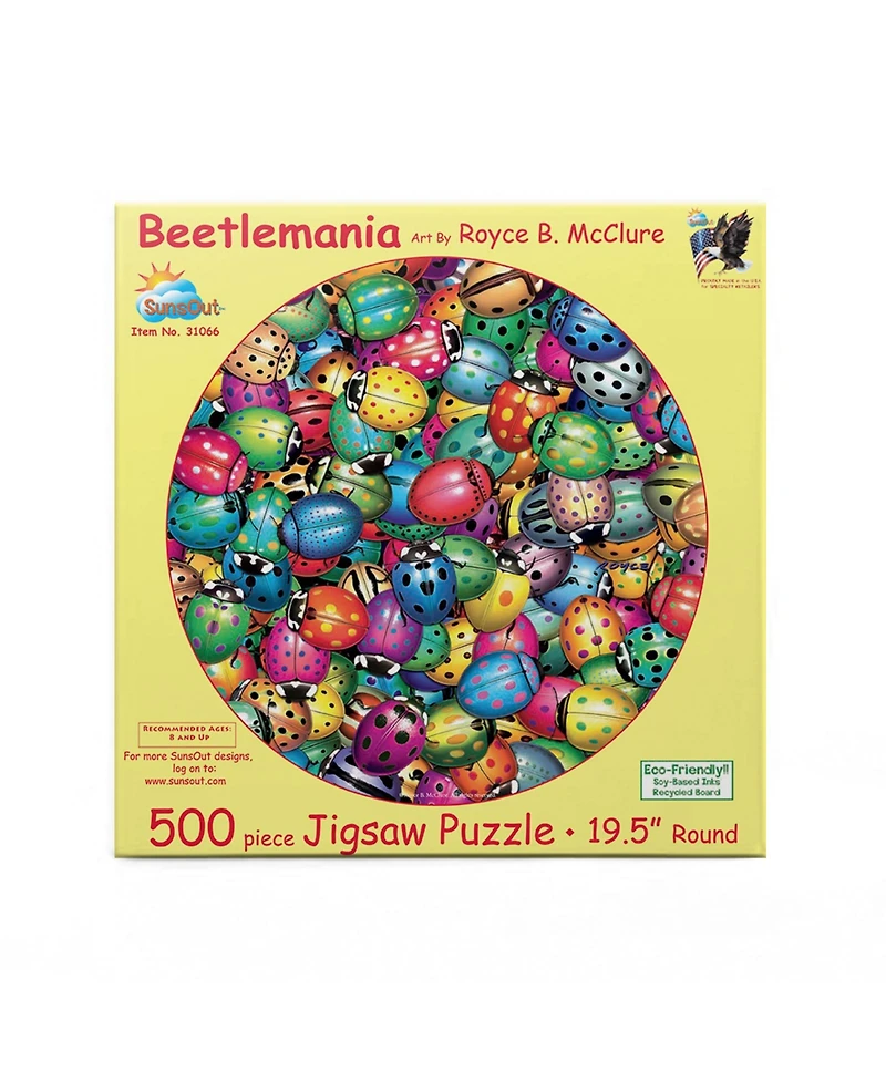 SunsOut Beetles Round Mania 500 piece Jigsaw Puzzle for Adults