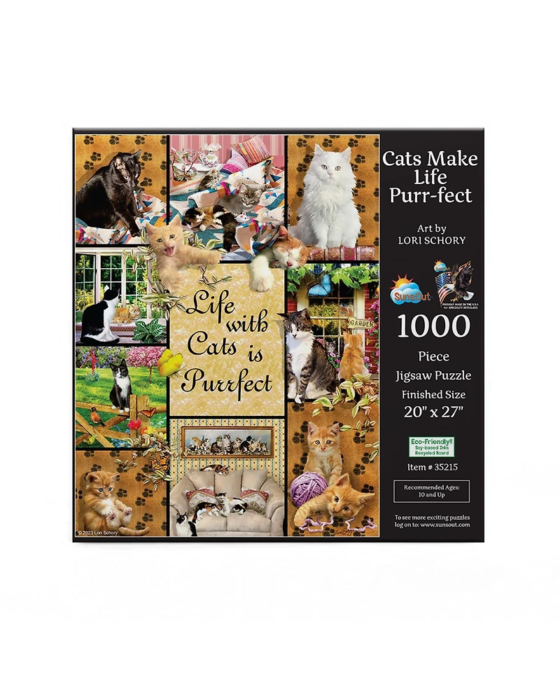 SunsOut Cats Make Life Purr-fect 1000 piece Jigsaw Puzzle for Adults