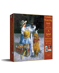 SunsOut Cowboy Watering Hole 500 piece Jigsaw Puzzle for Adults
