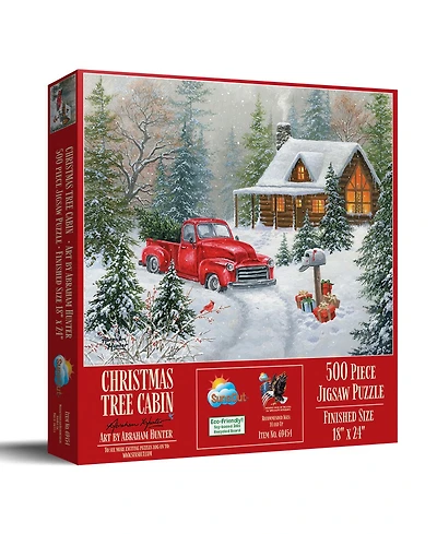 SunsOut Christmas Tree Cabin 500 piece Jigsaw Puzzle for Adults Christmas