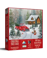 SunsOut Christmas Tree Cabin 500 piece Jigsaw Puzzle for Adults Christmas