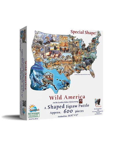 Wild America 600 piece Jigsaw Puzzle for Adults Special Shape