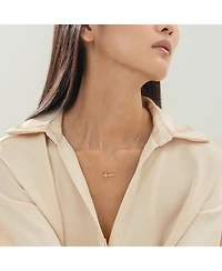 Bearfruit Jewelry 14k Gold Plated Elowen Horizontal Cross Necklace Holiday Gift Guide