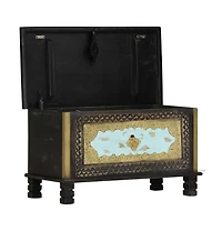 vidaXL Storage Chest Black 31.5"x15.7"x17.7" Solid Mango Wood