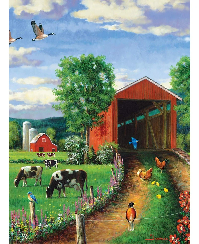 SunsOut Chickens At the Bridge 500 piece Jigsaw Puzzle for Adults