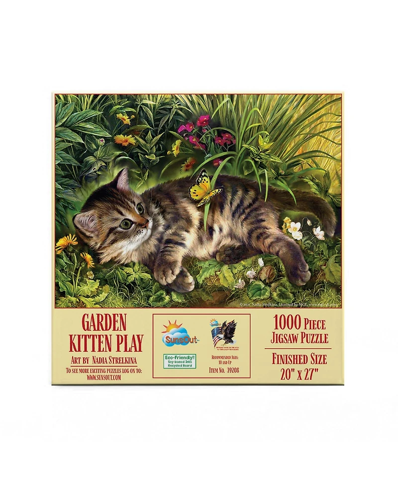 SunsOut Garden Kitten Play 1000 piece Jigsaw Puzzle for Adults