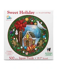 SunsOut Sweet Holiday 500 piece Jigsaw Puzzle for Adults Round