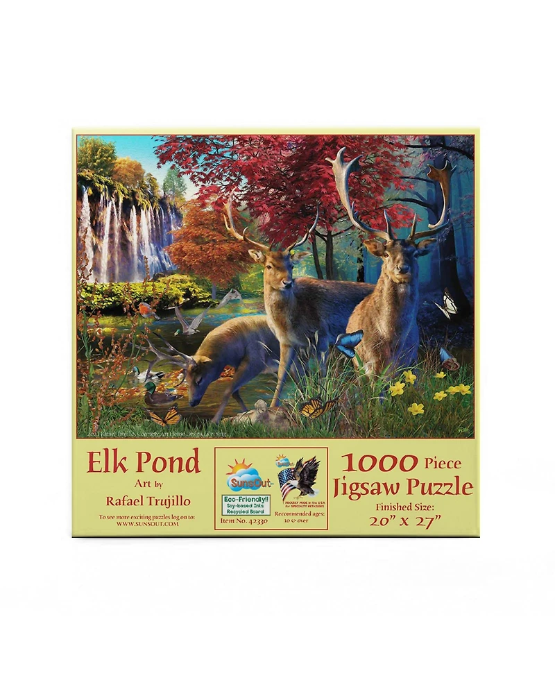 SunsOut Elk Pond 1000 piece Jigsaw Puzzle for Adults