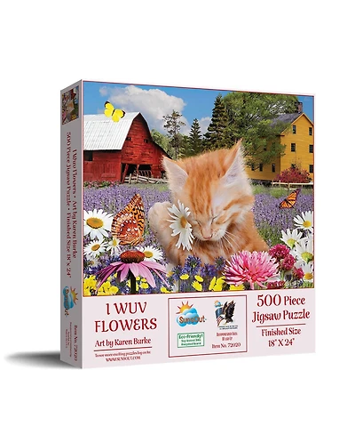 SunsOut I Wuv Flowers 500 piece Jigsaw Puzzle for Adults
