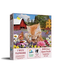 SunsOut I Wuv Flowers 500 piece Jigsaw Puzzle for Adults