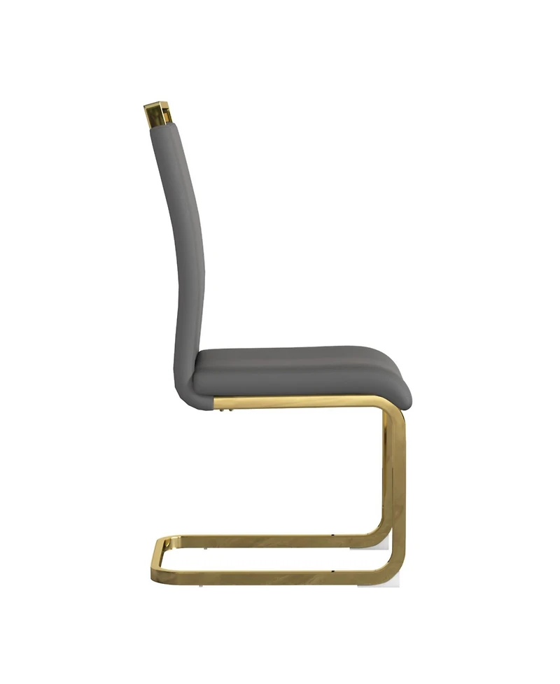 Streamdale Furniture Modern Gray Pu Leather Dining Chairs (Set of 4)