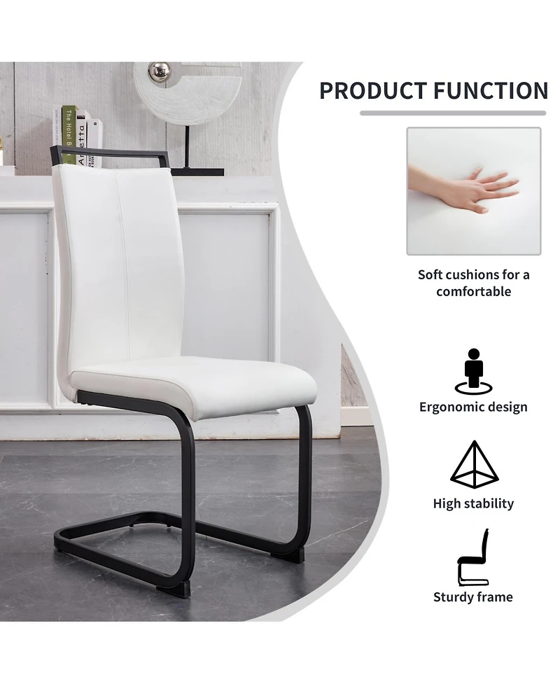 Streamdale FurniturePU Leather Dining Chair Set of 2