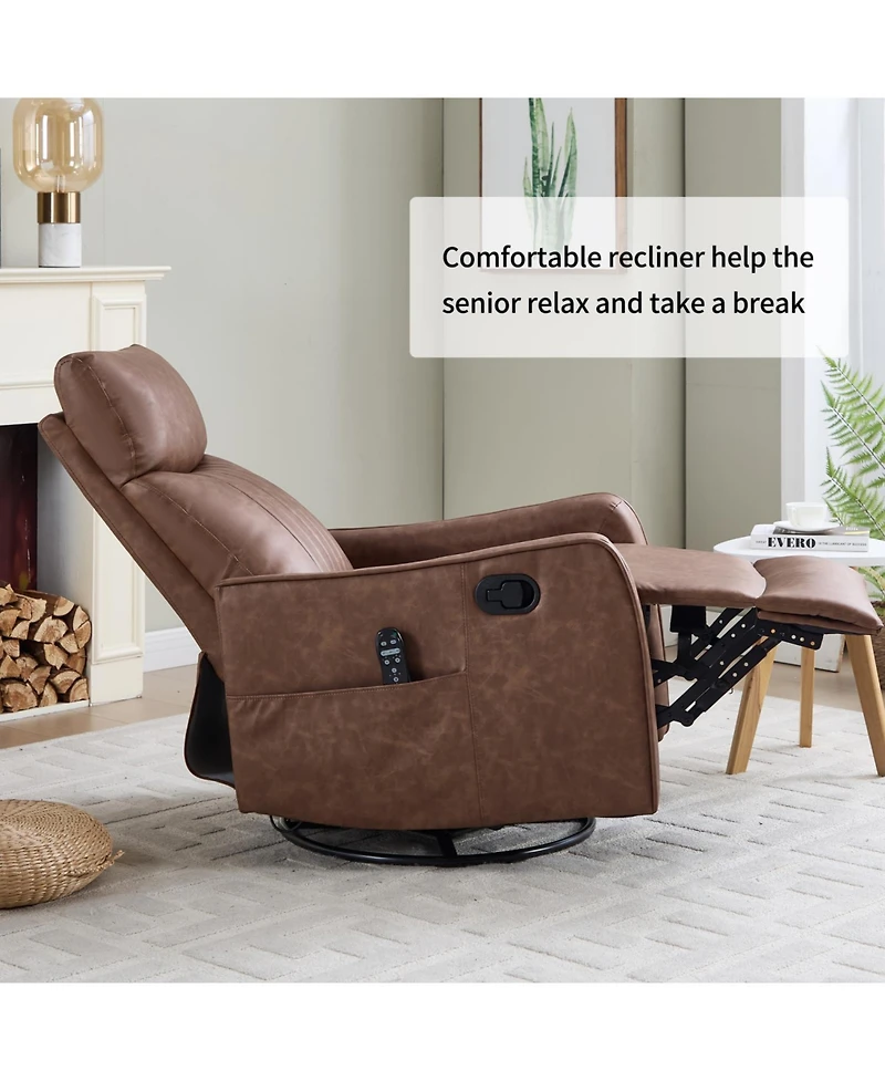 Streamdale Furniture Heat Massage Rocker Swivel Recliner