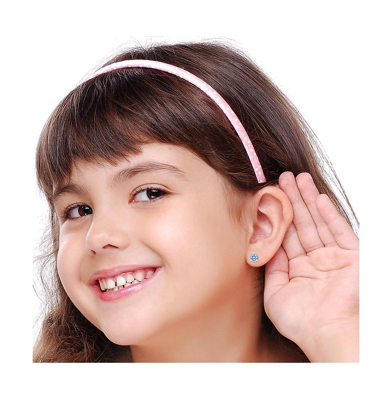 Chanteur Girls /Girl/December Crystal White Gold Palladium Plating Screwstud Earring