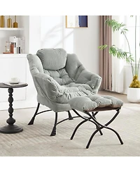 Streamdale Furniture Lazy Lounge Chair with Ottoman - Light Green