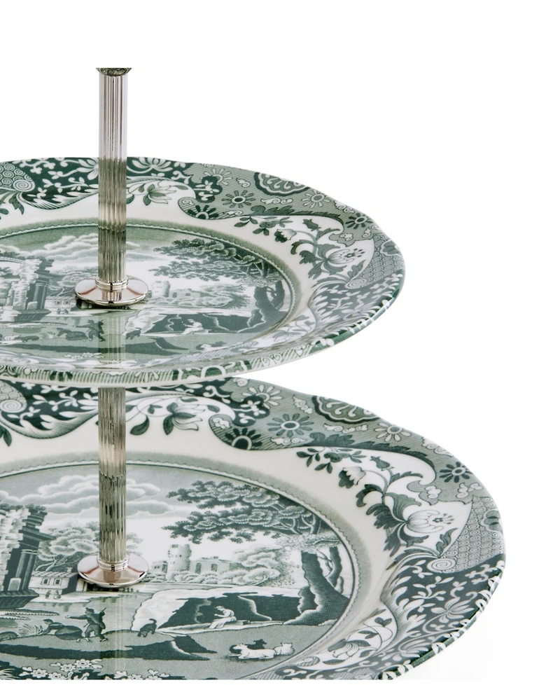 Spode Heritage Green Italian 2-Tier Cake Stand