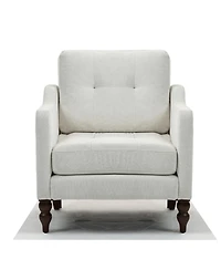 Streamdale Furniture Accent Chenille Chair w/ Usb Ergonomic Back Retro Legs