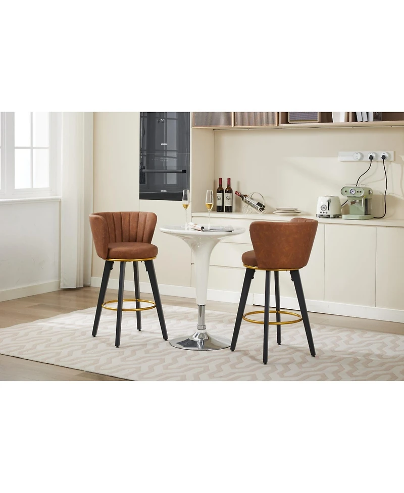 Streamdale Furniture Swivel Counter Height Bar Stools Set of 2 Brown