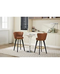 Streamdale Furniture Swivel Counter Height Bar Stools Set of 2 Brown