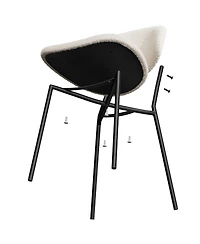 Streamdale Furniture Boucle Dining Chairs - Set of 4 White