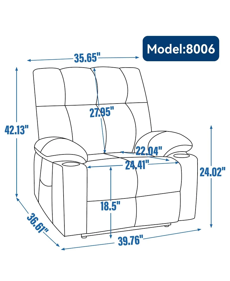 Streamdale Furniture Grey Power Lift Recliner Massage/Heat