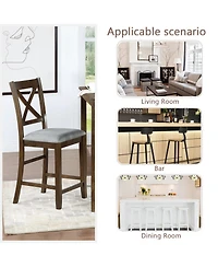 Streamdale Furniture Counter Height Chairs (Set of 4), Padded Seat, Walnut