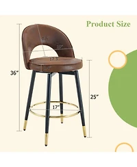 Streamdale Furniture 360 Brown Fabric Bar Chairs (Set of 2)