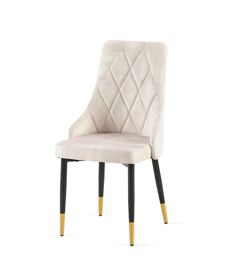 Streamdale Furniture Beige Dining Chairs Set of 2 Living Room Chair Modern Kitchen Armless Side Chair