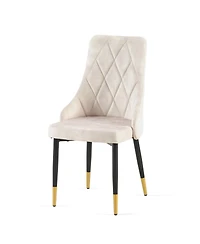 Streamdale Furniture Beige Dining Chairs Set of 2 Living Room Chair Modern Kitchen Armless Side Chair