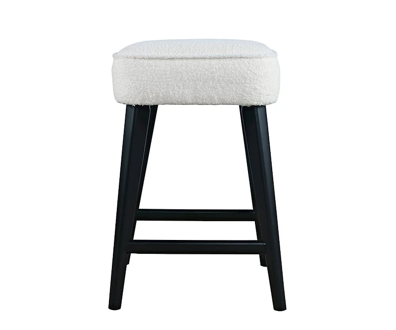 Jofran Wes Mid-Century Modern Boucle Upholstery Backless Counter Barstool (Set of 2)