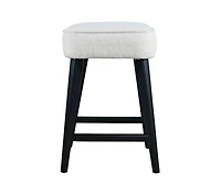 Jofran Wes Mid-Century Modern Boucle Upholstery Backless Counter Barstool (Set of 2)