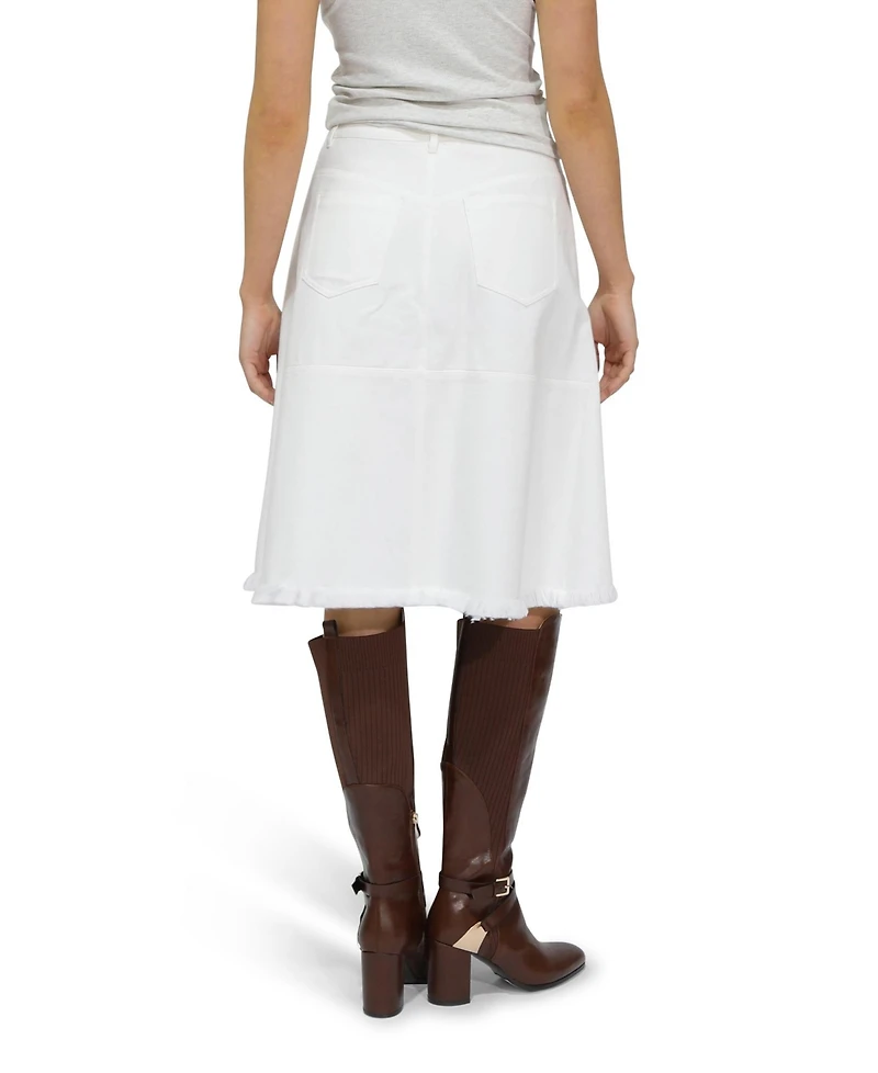 Belle & Bloom Women's Let Me Wander Button Front Denim Midi Skirt