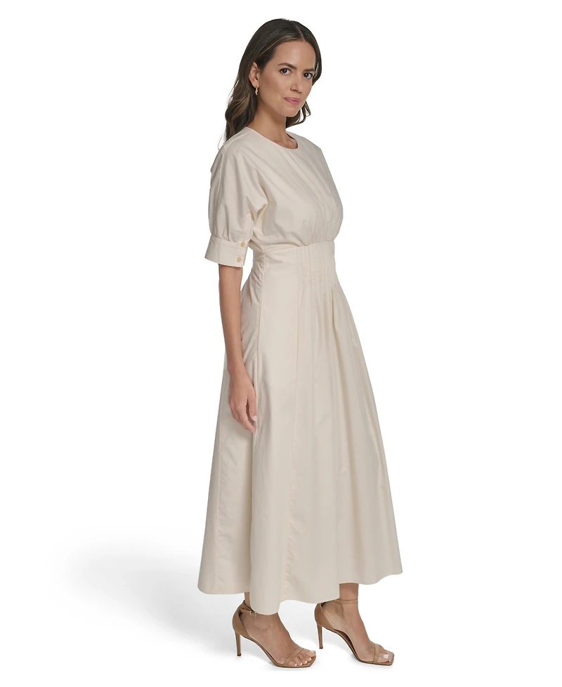 Vince Camuto Women's Dolman-Sleeve Pleated Waist Midi Dress