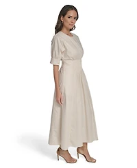 Vince Camuto Women's Dolman-Sleeve Pleated Waist Midi Dress