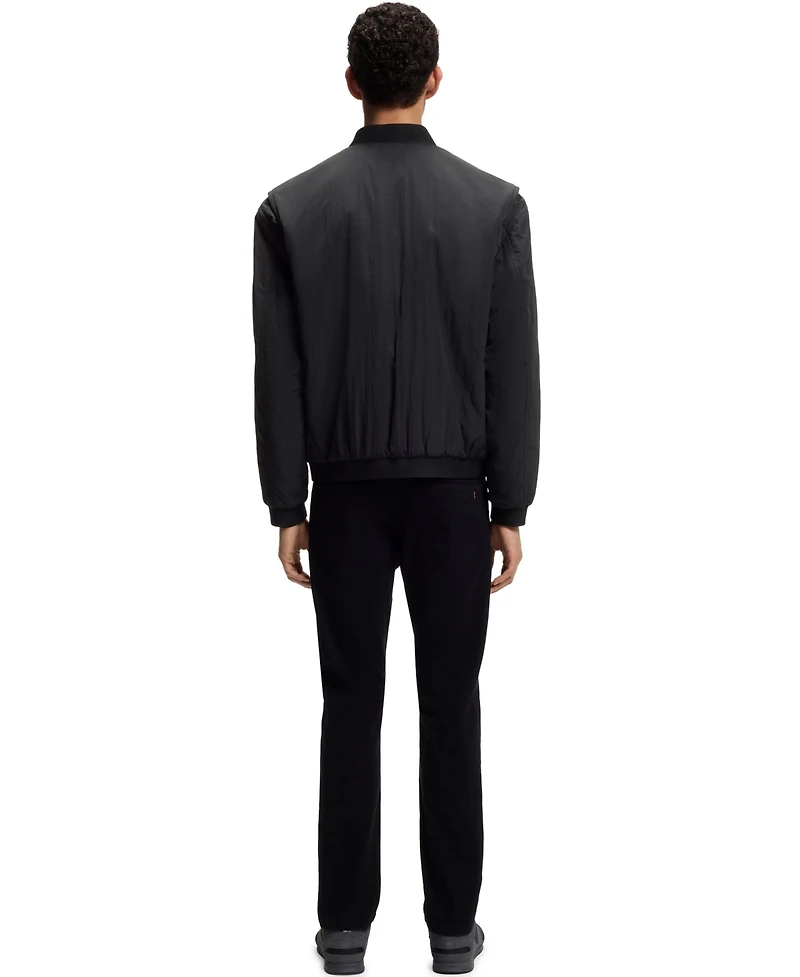 Boss by Hugo Men's Water-Repellent Soft-Touch Fabric Bomber Jacket