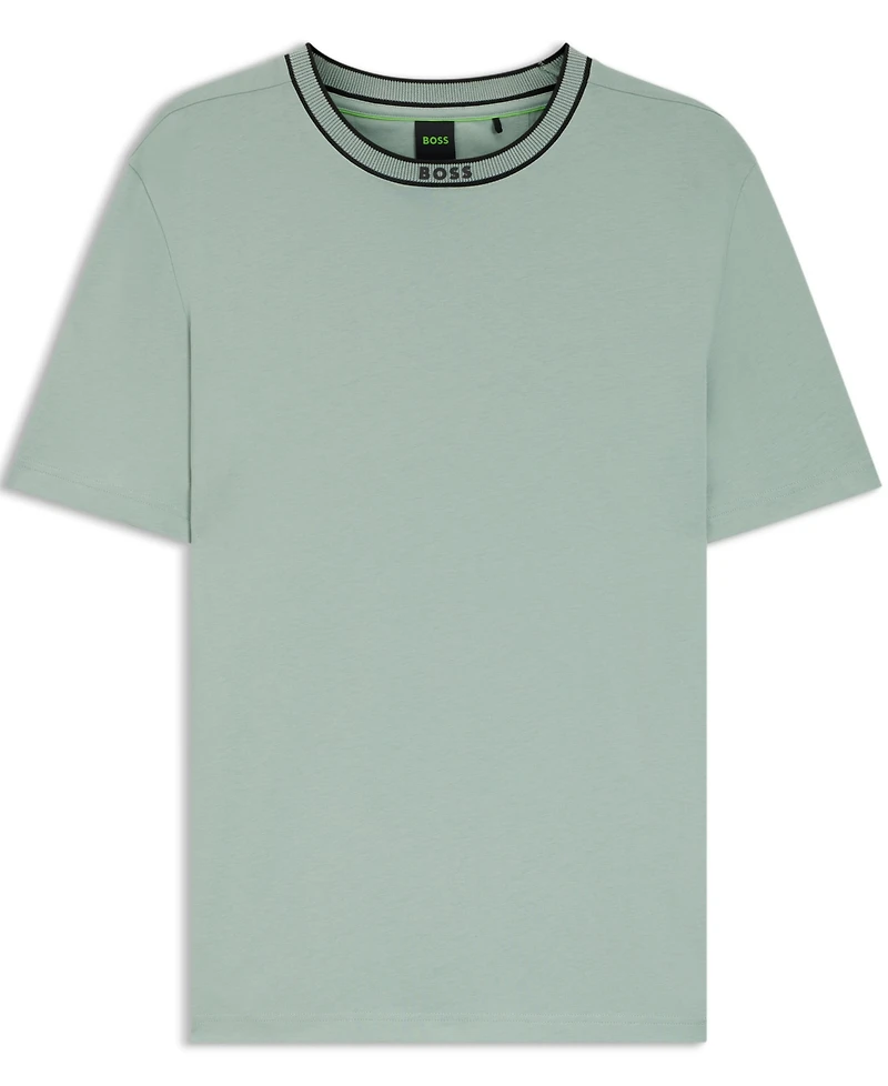 Boss by Hugo Men's Contrast Stripe Cotton T-Shirt