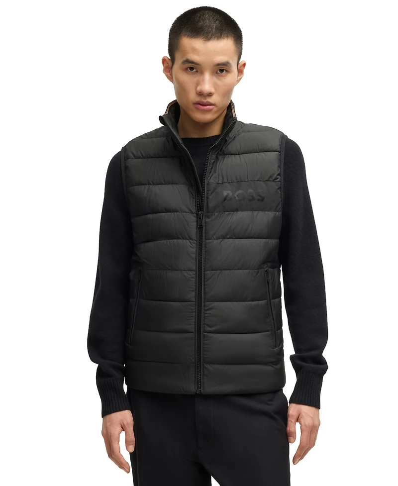 Boss by Hugo Men's Water-Repellent Tonal Logo Gilet