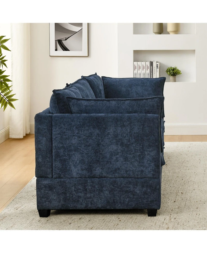 Streamdale Furniture Comfy Cloud Couch Sectional 4 Seat Sofa w/ 2 Ottomans