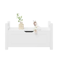 Streamdale Furniture Kids Toy Organizer Chest White Wood Storage Trunk