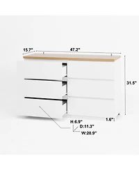 Streamdale 6-Drawer Wood Storage Cabinet Organizer for Bedroom, Entryway, Hallway