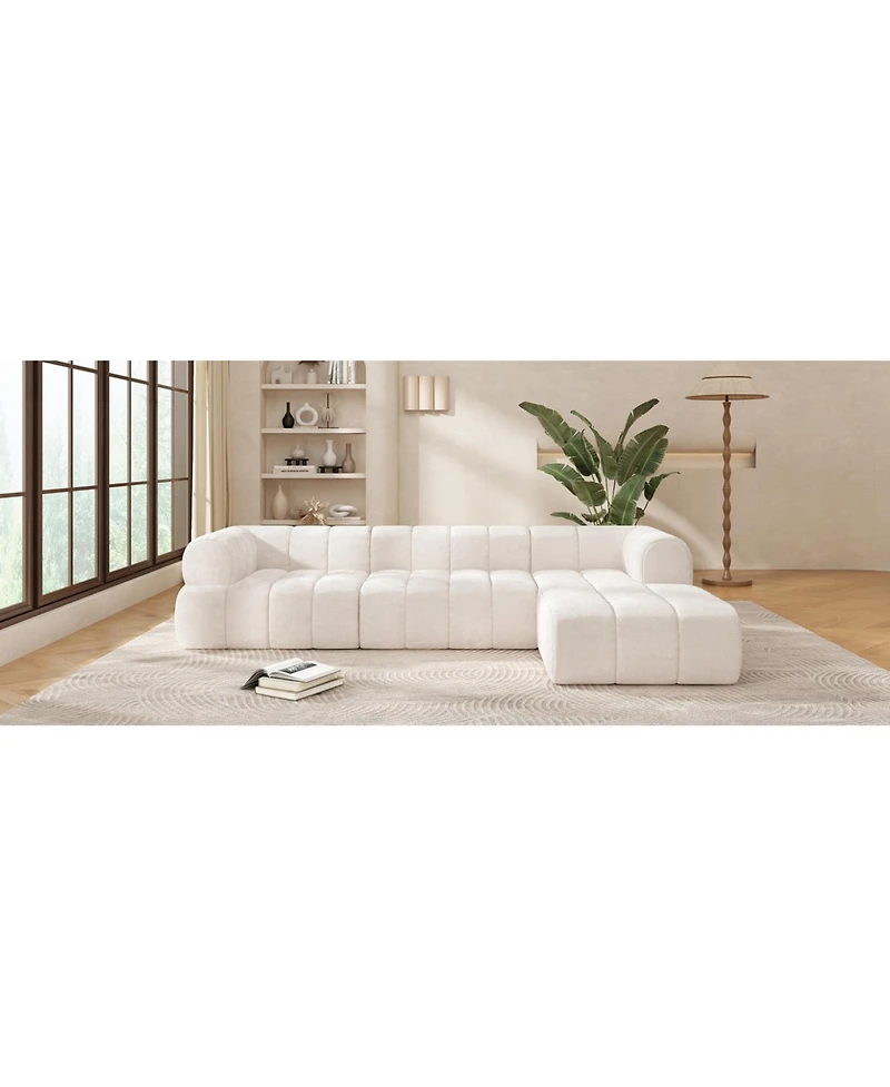 Streamdale Furniture 122" Modern L-Shaped Sectional Sofa with Chaise Lounge (Right Hand)