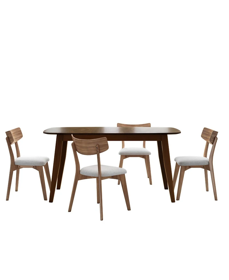Streamdale Furniture 5-Pc Mid-Century Dining Set with Chairs