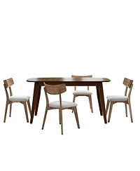 Streamdale Furniture 5-Pc Mid-Century Dining Set with Chairs