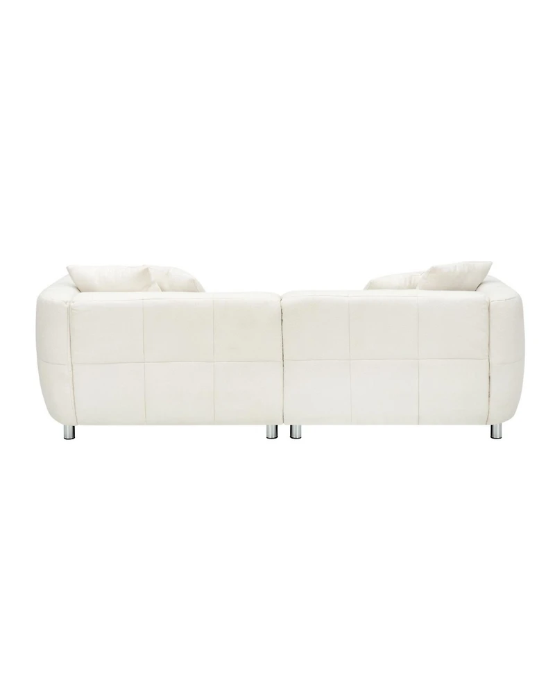 Streamdale Furniture 89" White Sofa with Metal Legs & Pillows