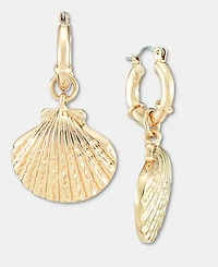 On 34th Shell Charm Hoop Drop Earrings, Macy's Exclusive