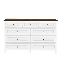 Streamdale Furniture Rustic White 9-Drawer Dresser